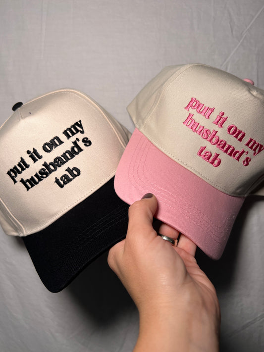 Put it on my husbands Tab embroidered Snap Back Black/Pink